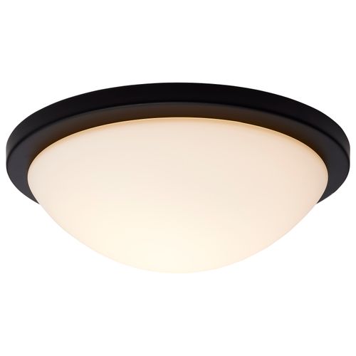 Main product image of Button 13 Inch LED Flush Mount Fixture Matte Black Finish CCT Selectable 120 Volts