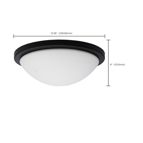 Main product image of Button 13 Inch LED Flush Mount Fixture Matte Black Finish CCT Selectable 120 Volts