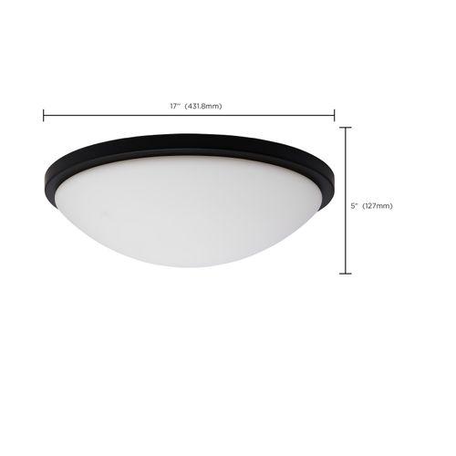Main product image of Button 17 Inch LED Flush Mount Fixture Matte Black Finish CCT Selectable 120 Volts