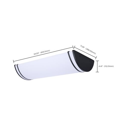 Main product image of Glamour, LED 25" Linear Flush Mount, Black Finish, 27K/3K/35K/4K/5K CCT Selectable