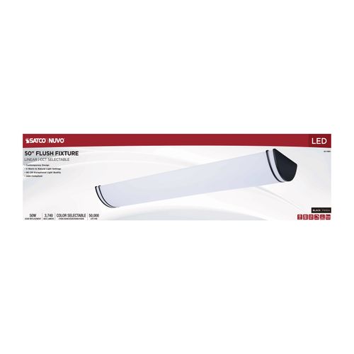 Main product image of Glamour, LED 50" Linear Flush Mount, Black Finish, 27K/3K/35K/4K/5K CCT Selectable