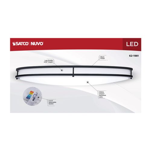 Main product image of Glamour, LED 32" Oval Flush Mount, Black Finish, 27K/3K/35K/4K/5K CCT Selectable