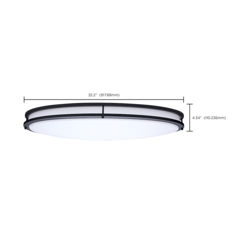 Main product image of Glamour, LED 32" Oval Flush Mount, Black Finish, 27K/3K/35K/4K/5K CCT Selectable