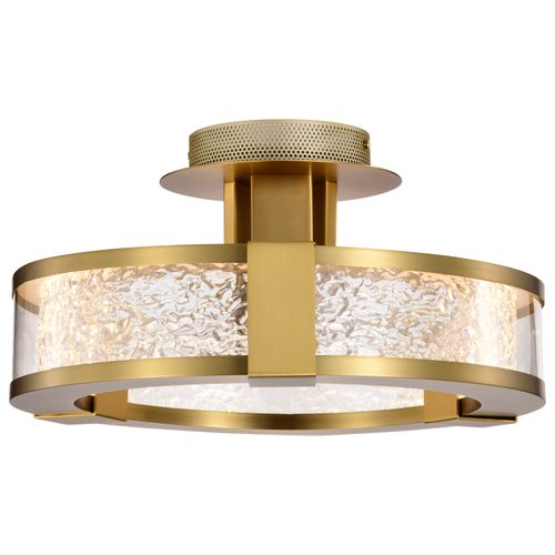 Main product image of Darrow 13 Inch LED Semi Flush Vintage Brass Acrylic Panels