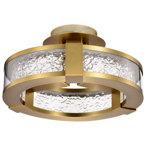 Main product image of Darrow 13 Inch LED Semi Flush Vintage Brass Acrylic Panels
