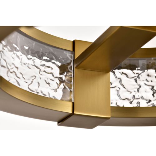 Main product image of Darrow 13 Inch LED Semi Flush Vintage Brass Acrylic Panels
