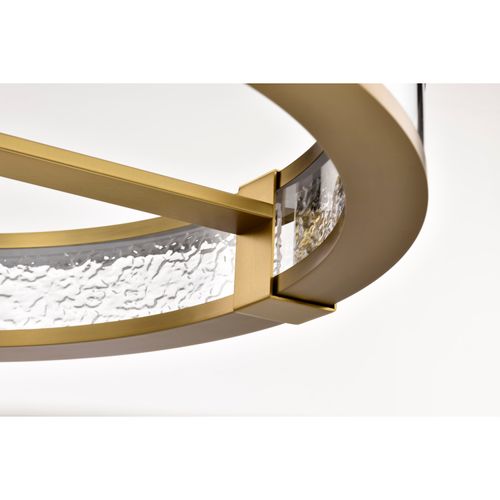 Main product image of Darrow 24 Inch LED Pendant Vintage Brass Textured Acrylic Panels