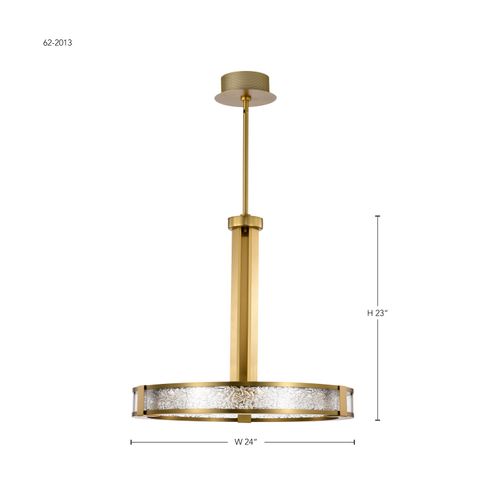 Main product image of Darrow 24 Inch LED Pendant Vintage Brass Textured Acrylic Panels