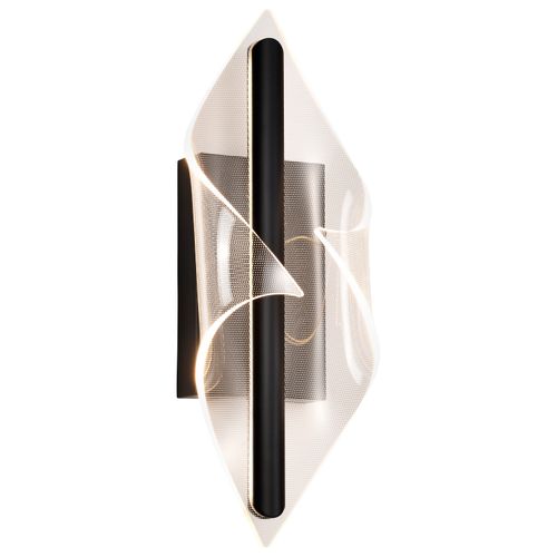 Main product image of Geneva 18 Inch LED Small Wall Sconce Matte Black Silk Screened Acrylic Lens