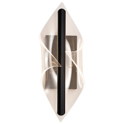 Main product image of Geneva 18 Inch LED Small Wall Sconce Matte Black Silk Screened Acrylic Lens