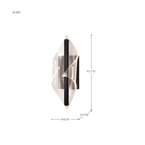 Main product image of Geneva 18 Inch LED Small Wall Sconce Matte Black Silk Screened Acrylic Lens
