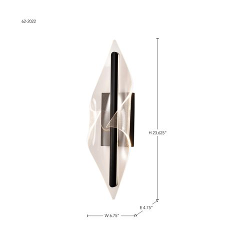 Main product image of Geneva 24 Inch LED Large Wall Sconce Matte Black Silk Screened Acrylic Lens