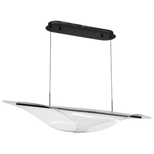 Main product image of Geneva 46 Inch LED Island Pendant Matte Black Silk Screened Acrylic Lens