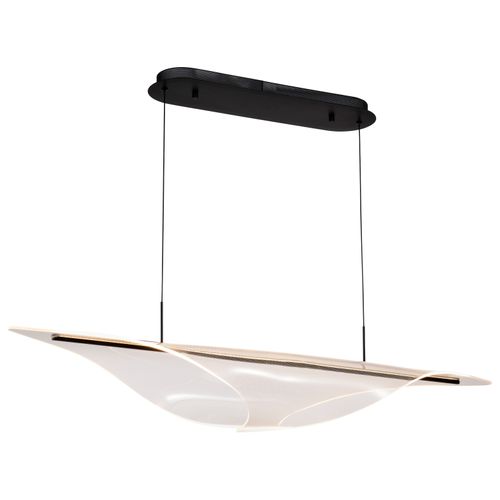 Main product image of Geneva 46 Inch LED Island Pendant Matte Black Silk Screened Acrylic Lens