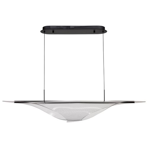 Main product image of Geneva 46 Inch LED Island Pendant Matte Black Silk Screened Acrylic Lens