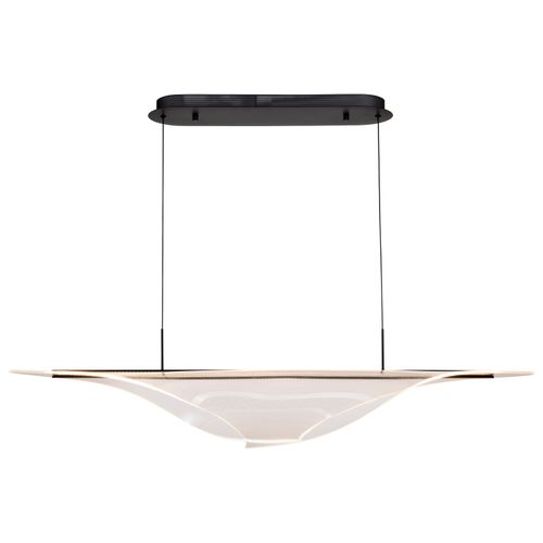 Main product image of Geneva 46 Inch LED Island Pendant Matte Black Silk Screened Acrylic Lens