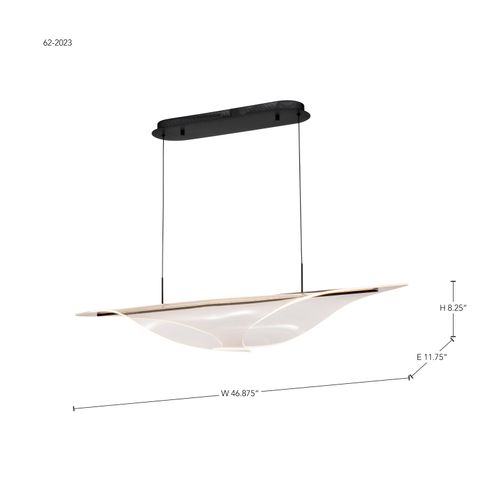 Main product image of Geneva 46 Inch LED Island Pendant Matte Black Silk Screened Acrylic Lens