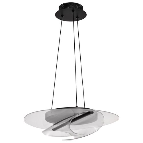 Main product image of Geneva 18 Inch LED Pendant Matte Black Silk Screened Acrylic Lens