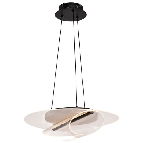 Main product image of Geneva 18 Inch LED Pendant Matte Black Silk Screened Acrylic Lens