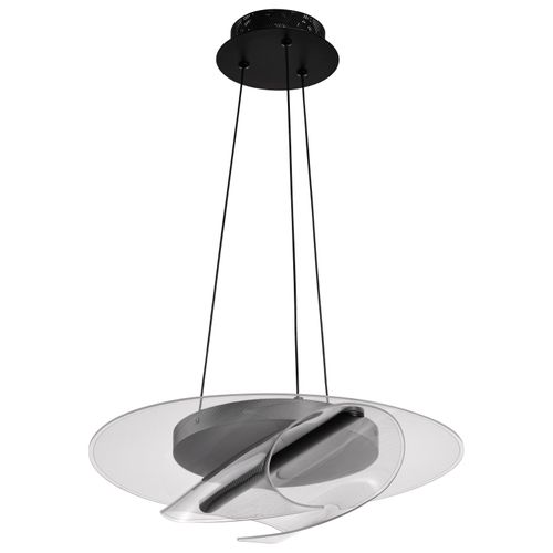 Main product image of Geneva 18 Inch LED Pendant Matte Black Silk Screened Acrylic Lens