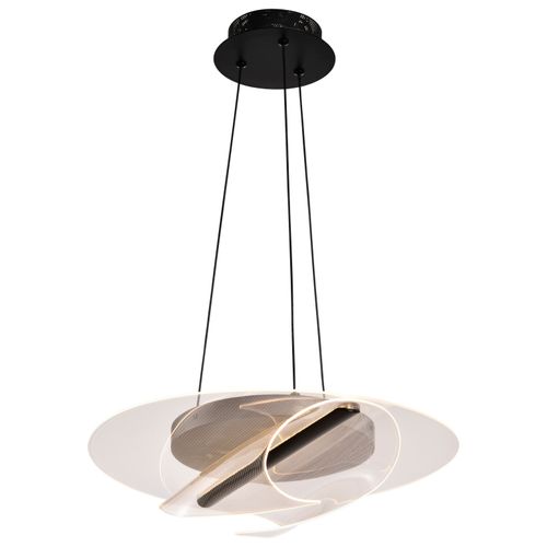 Main product image of Geneva 18 Inch LED Pendant Matte Black Silk Screened Acrylic Lens