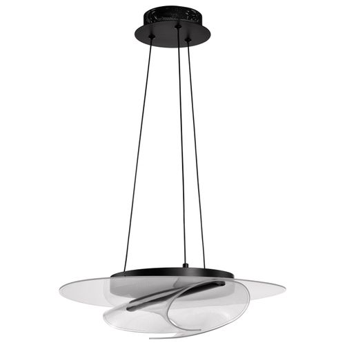 Main product image of Geneva 18 Inch LED Pendant Matte Black Silk Screened Acrylic Lens