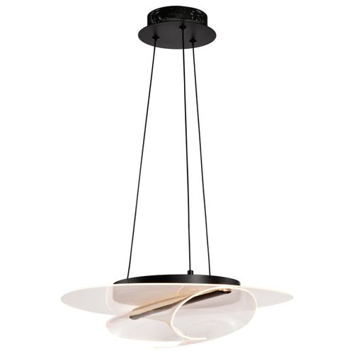 Main product image of Geneva 18 Inch LED Pendant Matte Black Silk Screened Acrylic Lens