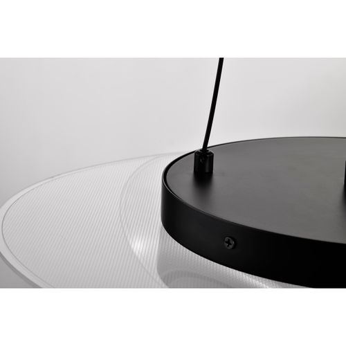 Main product image of Geneva 18 Inch LED Pendant Matte Black Silk Screened Acrylic Lens