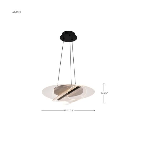Main product image of Geneva 18 Inch LED Pendant Matte Black Silk Screened Acrylic Lens