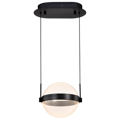 Main product image of Arvada 8 Inch LED Pendant Matte Black Silk Screened Acrylic Lens