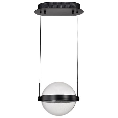 Main product image of Arvada 8 Inch LED Pendant Matte Black Silk Screened Acrylic Lens