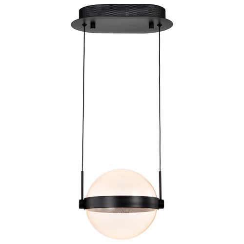 Main product image of Arvada 8 Inch LED Pendant Matte Black Silk Screened Acrylic Lens