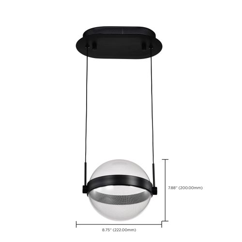 Main product image of Arvada 8 Inch LED Pendant Matte Black Silk Screened Acrylic Lens