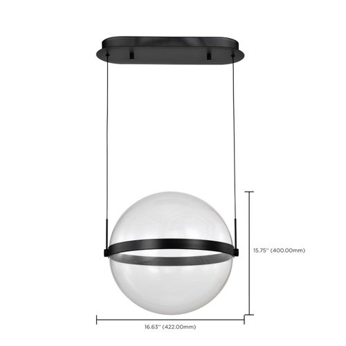 Main product image of Arvada 16 Inch LED Pendant Matte Black Silk Screened Acrylic Lens