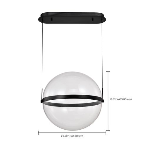 Main product image of Arvada 20 Inch LED Pendant Matte Black Silk Screened Acrylic Lens