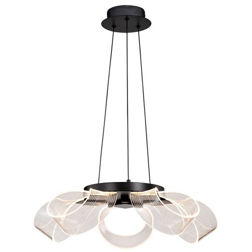 Main product image of Barnett 21 Inch LED 5 Light Chandelier Matte Black Silk Screened Acrylic Lens