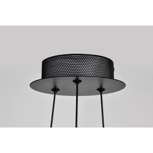 Main product image of Barnett 21 Inch LED 5 Light Chandelier Matte Black Silk Screened Acrylic Lens