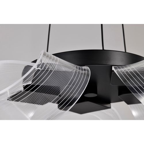 Main product image of Barnett 21 Inch LED 5 Light Chandelier Matte Black Silk Screened Acrylic Lens