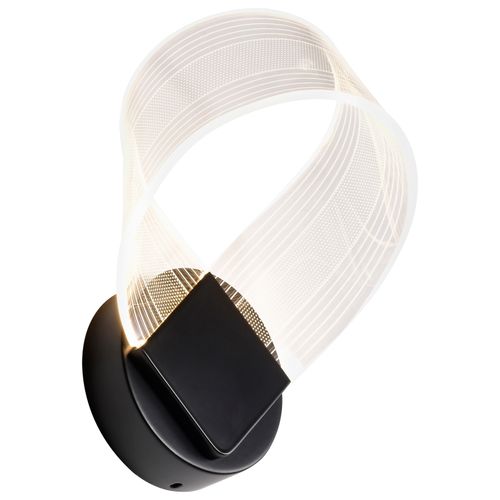 Main product image of Barnett 8 Inch LED Wall Sconce Matte Black Silk Screened Acrylic Lens