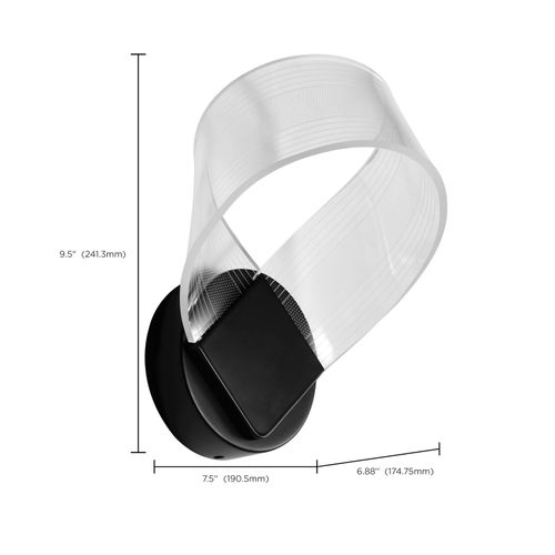 Main product image of Barnett 8 Inch LED Wall Sconce Matte Black Silk Screened Acrylic Lens
