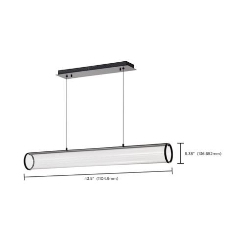 Main product image of Vale 43 Inch LED Island Pendant Matte Black Silk Screened Acrylic Lens