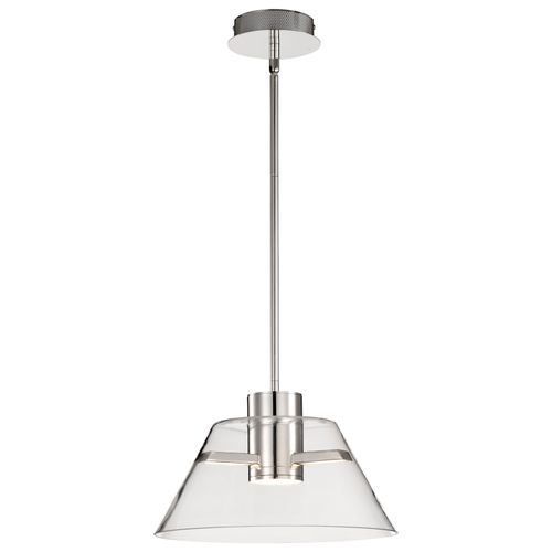Main product image of Edmond 14 Inch LED Pendant Polished Nickel w/ Clear Glass