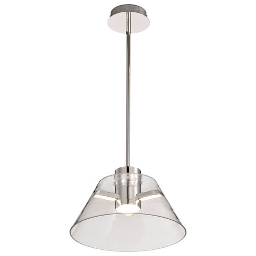 Main product image of Edmond 14 Inch LED Pendant Polished Nickel w/ Clear Glass