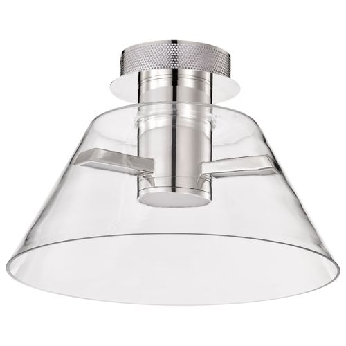 Main product image of Edmond 14 Inch LED Semi Flush Polished Nickel w/ Clear Glass