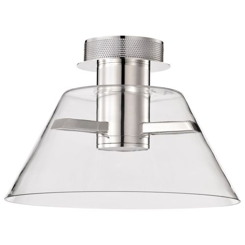 Main product image of Edmond 14 Inch LED Semi Flush Polished Nickel w/ Clear Glass