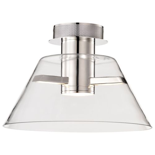Main product image of Edmond 14 Inch LED Semi Flush Polished Nickel w/ Clear Glass