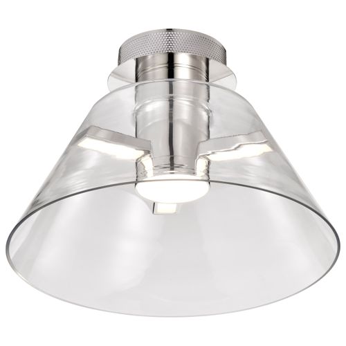 Main product image of Edmond 14 Inch LED Semi Flush Polished Nickel w/ Clear Glass