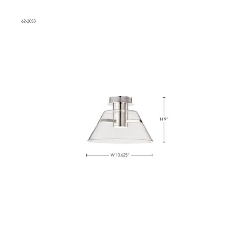 Main product image of Edmond 14 Inch LED Semi Flush Polished Nickel w/ Clear Glass