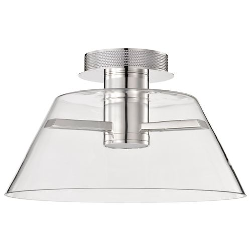 Main product image of Edmond 17 Inch LED Semi Flush Polished Nickel w/ Clear Glass
