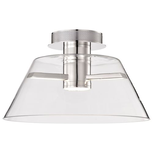 Main product image of Edmond 17 Inch LED Semi Flush Polished Nickel w/ Clear Glass